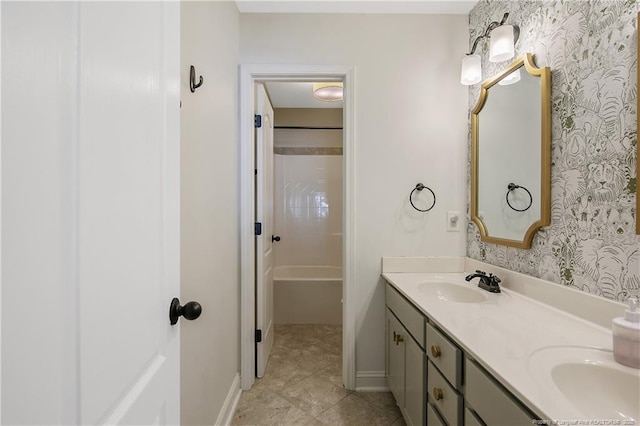 1234 Micahs Way N, Spring Lake, NC 28390 - full bathroom with double vanity and bathing tub / shower combination