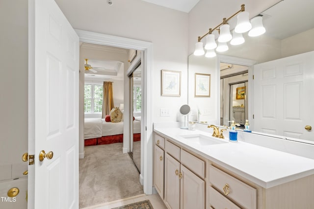 116 Northbrook Dr Unit 303, Raleigh, NC 27609 - bathroom with ensuite bathroom, vanity, and a ceiling fan