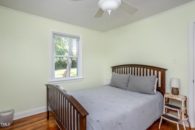 2331 Stevens Rd, Raleigh, NC 27610 - bedroom with ornamental molding, wood finished floors, and ceiling fan
