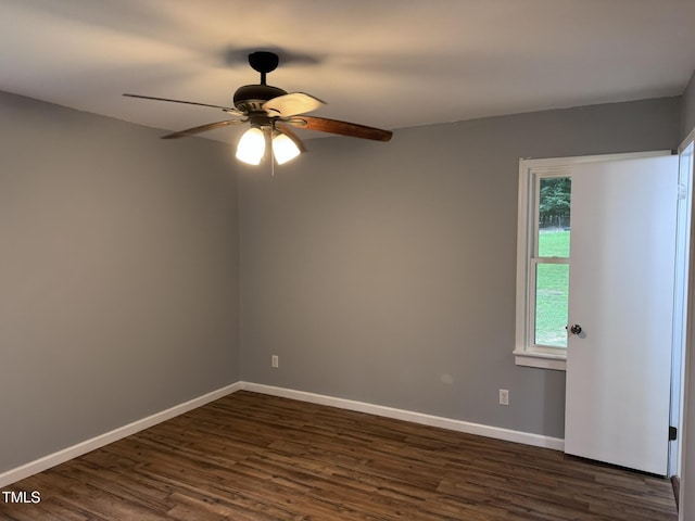 6740 Guess Rd, Hillsborough, NC 27278 - unfurnished room featuring dark wood-style flooring and a ceiling fan
