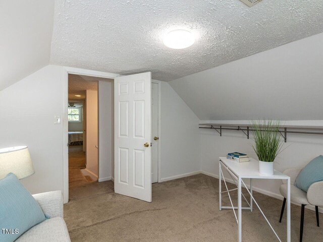 1831 Washington Dr, Hillsborough, NC 27278 - office space featuring light carpet, a textured ceiling, and lofted ceiling