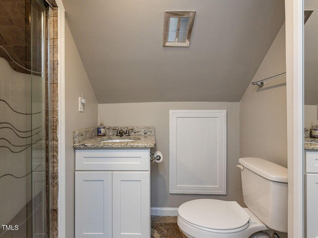 1831 Washington Dr, Hillsborough, NC 27278 - full bath featuring lofted ceiling, vanity, and tiled shower