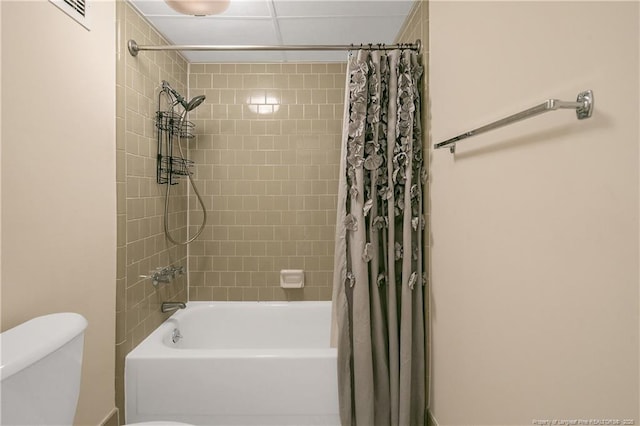 1100 Clarendon St Unit 303, Fayetteville, NC 28305 - bathroom with toilet and shower / bathtub combination with curtain