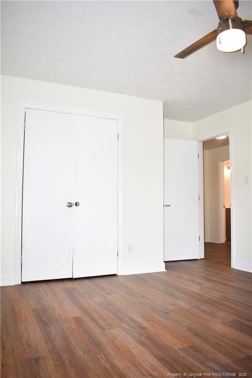 5404 S Sumac Cir, Fayetteville, NC 28304 - unfurnished bedroom featuring wood finished floors, a closet, and ceiling fan