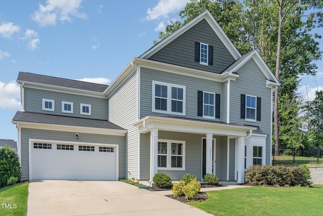 3409 Table Mountain Pine Dr, Raleigh, NC 27616 - traditional-style home with an attached garage, driveway, and covered porch