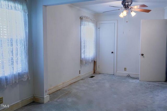 205 Forest Rd, Oxford, NC 27565 - unfurnished room with ornamental molding and a ceiling fan