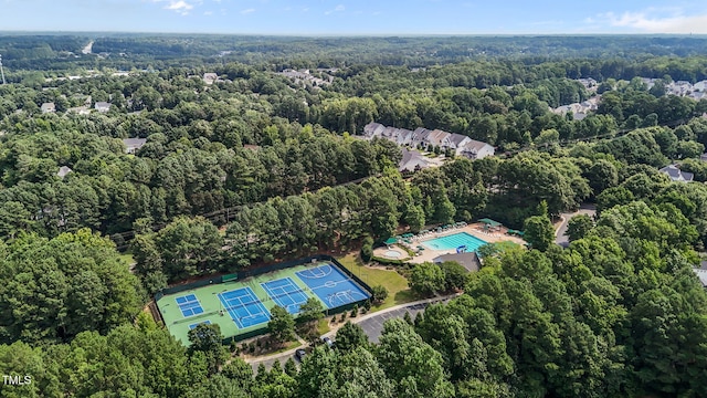 1401 Patterson Grove Rd, Apex, NC 27502 - view of property location featuring a forest and a pool area
