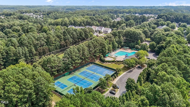 1401 Patterson Grove Rd, Apex, NC 27502 - aerial view of a forest and a pool