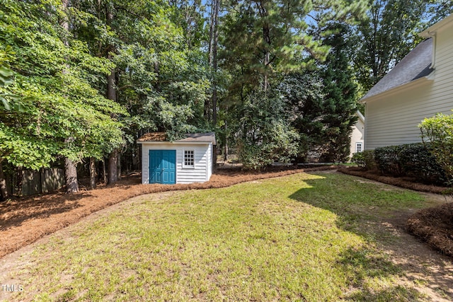 1401 Patterson Grove Rd, Apex, NC 27502 - view of yard with a storage shed