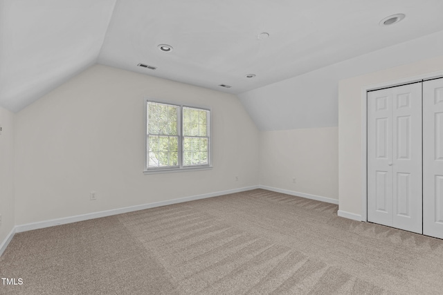 1401 Patterson Grove Rd, Apex, NC 27502 - bonus room featuring lofted ceiling, carpet floors, and recessed lighting