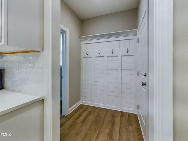 197 Delma Grimes Rd, Coats, NC 27521 - mudroom featuring dark wood-type flooring and baseboards