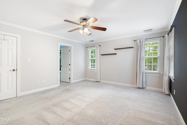 102 Glenmore Rd, Cary, NC 27519 - carpeted spare room featuring ceiling fan and crown molding