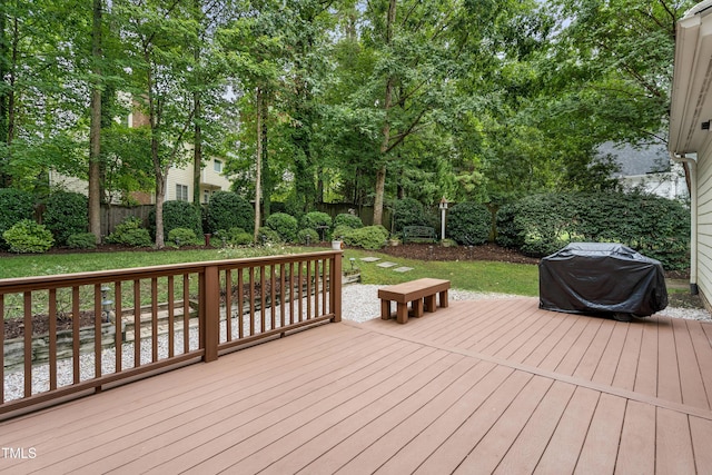 102 Glenmore Rd, Cary, NC 27519 - deck featuring a fenced backyard and grilling area