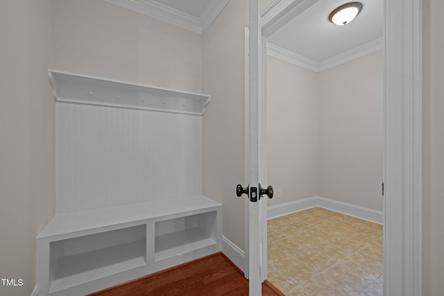 3005 Canopy Woods Dr, Apex, NC 27539 - mudroom featuring ornamental molding