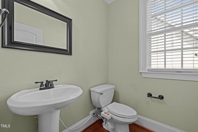 3005 Canopy Woods Dr, Apex, NC 27539 - half bathroom featuring baseboards and wood finished floors