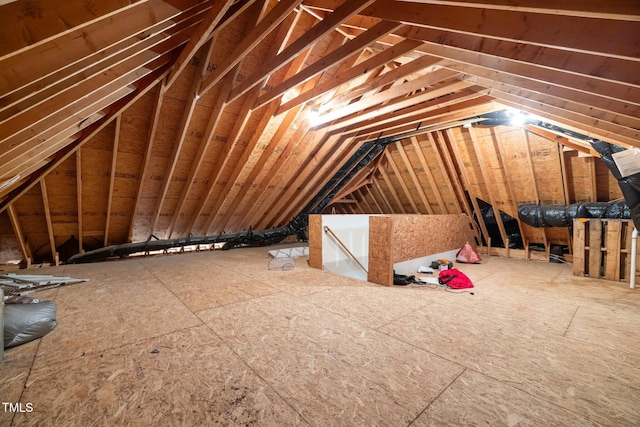 3005 Canopy Woods Dr, Apex, NC 27539 - attic featuring an upstairs landing