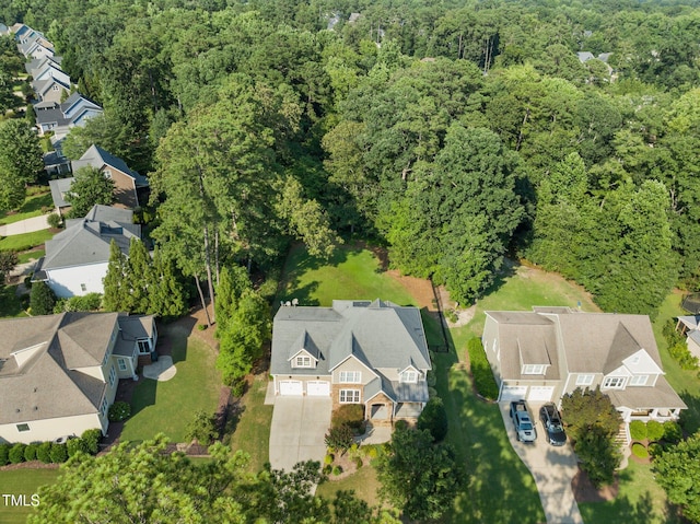 3005 Canopy Woods Dr, Apex, NC 27539 - aerial view of residential area with a forest