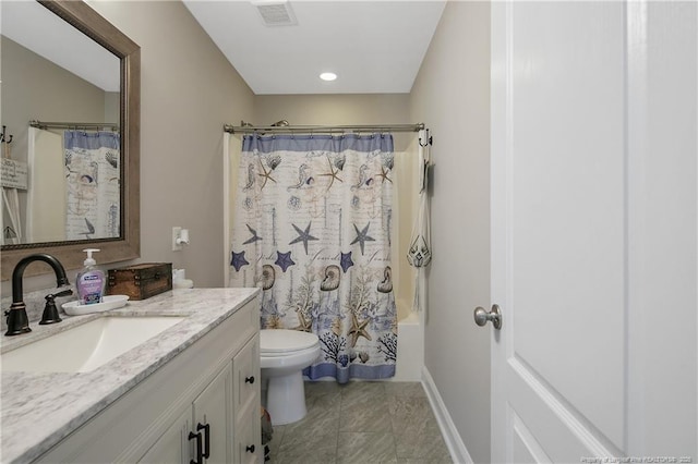 72 Orchard Falls Dr, Spring Lake, NC 28390 - full bath with vanity, shower / bathtub combination with curtain, tile patterned flooring, and recessed lighting