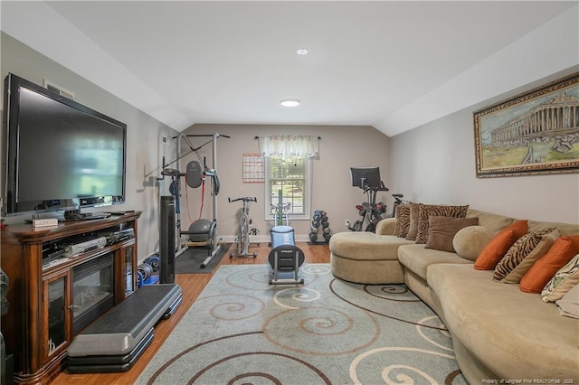 72 Orchard Falls Dr, Spring Lake, NC 28390 - living room with lofted ceiling and wood finished floors