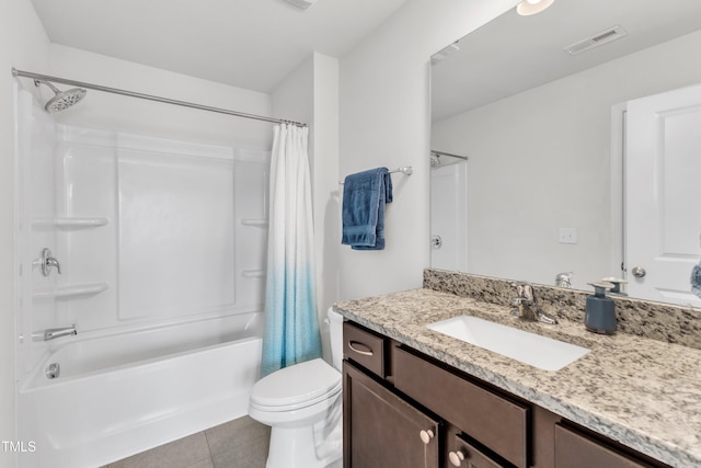 1126 Apogee Dr, Durham, NC 27713 - full bathroom featuring vanity, shower / tub combo, and tile patterned floors