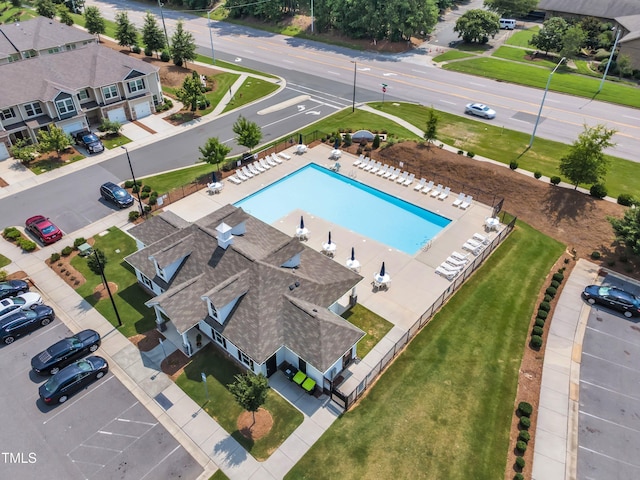 1126 Apogee Dr, Durham, NC 27713 - drone / aerial view of a pool area
