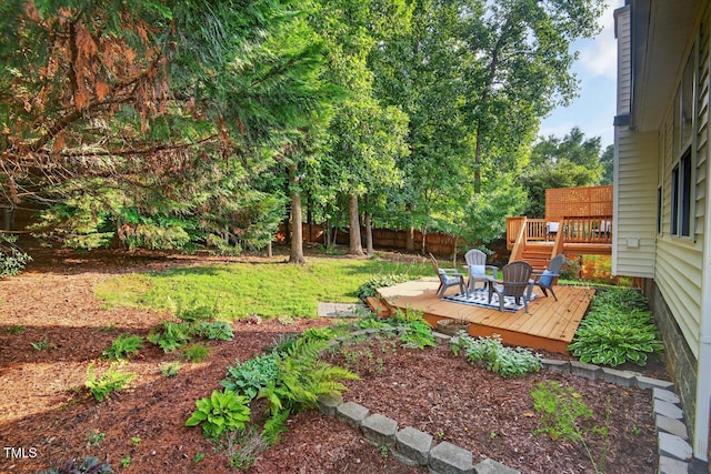 1004 Scotsburg Trl, Hillsborough, NC 27278 - view of yard with a deck