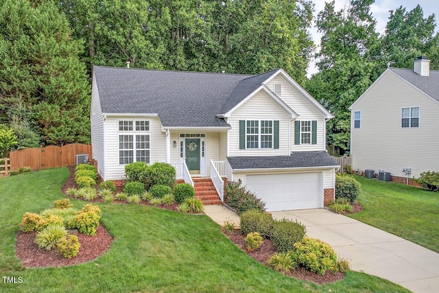 1004 Scotsburg Trl, Hillsborough, NC 27278 - tri-level home with an attached garage, concrete driveway, a shingled roof, and brick siding