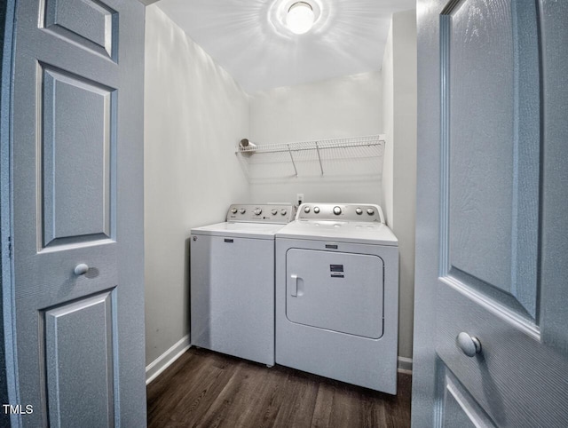 1004 Scotsburg Trl, Hillsborough, NC 27278 - laundry room featuring washer and dryer and dark wood-style flooring