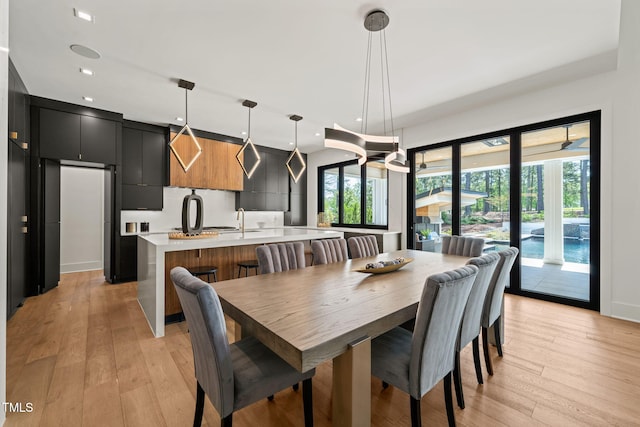1616 Hunting Ridge Rd, Raleigh, NC 27615 - dining area with light wood-style floors and recessed lighting