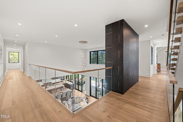 1616 Hunting Ridge Rd, Raleigh, NC 27615 - hall featuring light wood-style flooring and recessed lighting
