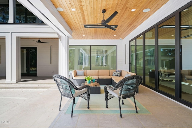 1616 Hunting Ridge Rd, Raleigh, NC 27615 - view of patio / terrace featuring a ceiling fan and an outdoor living space