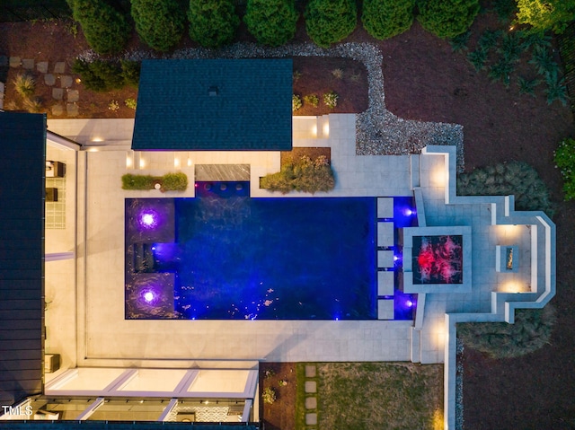 1616 Hunting Ridge Rd, Raleigh, NC 27615 - aerial view at twilight