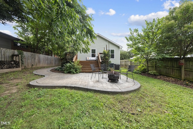 1010 S Person St, Raleigh, NC 27601 - fenced backyard featuring an outdoor fire pit and a patio area