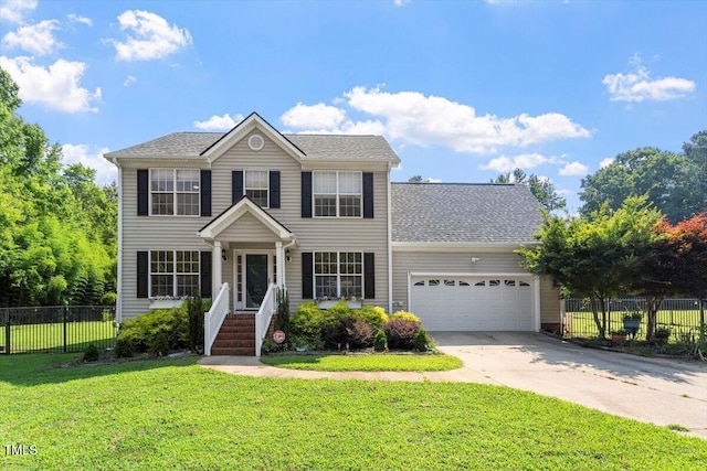 20 Allyson Ct, Youngsville, NC 27596 - colonial inspired home with an attached garage, concrete driveway, and a shingled roof
