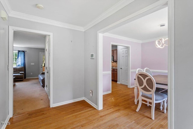 20 Allyson Ct, Youngsville, NC 27596 - hall featuring light wood-style floors and ornamental molding