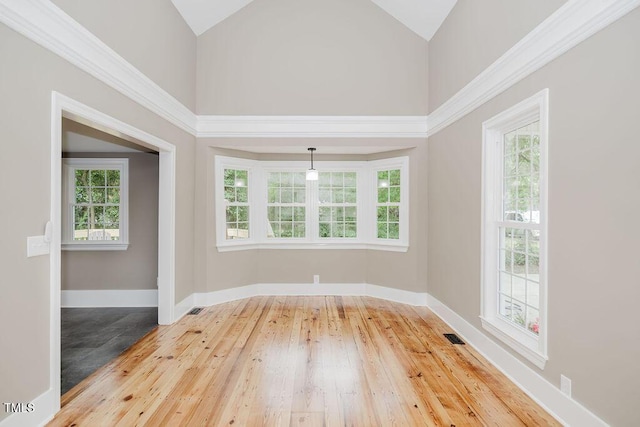 103 N Mckay Ave, Dunn, NC 28334 - empty room with hardwood / wood-style flooring and vaulted ceiling