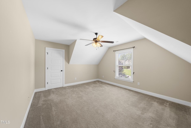 347 Country Mill Way, Fuquay Varina, NC 27526 - additional living space with a ceiling fan, carpet, and vaulted ceiling