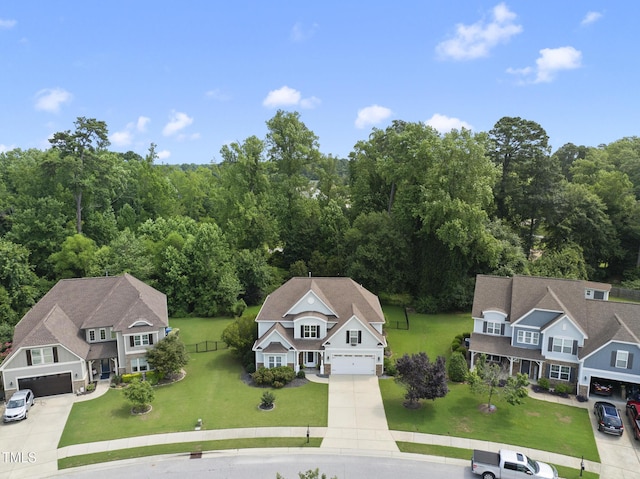 347 Country Mill Way, Fuquay Varina, NC 27526 - aerial view of property and surrounding area with a heavily wooded area
