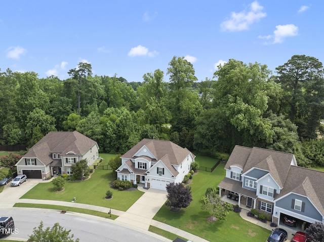 347 Country Mill Way, Fuquay Varina, NC 27526 - aerial view of property and surrounding area with a heavily wooded area