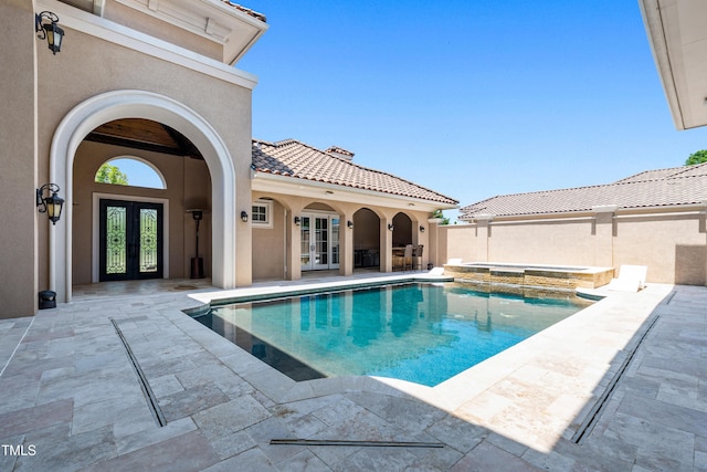 19 San Rimini Way, Durham, NC 27707 - view of pool featuring french doors, a patio, and a jacuzzi