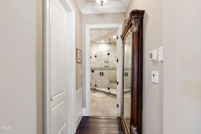 19 San Rimini Way, Durham, NC 27707 - hall featuring crown molding and recessed lighting