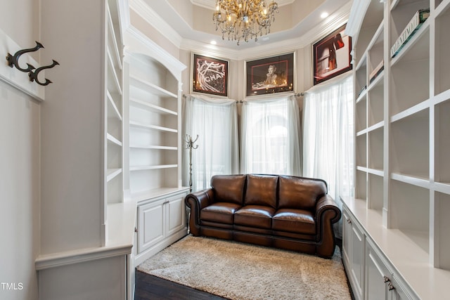 19 San Rimini Way, Durham, NC 27707 - sitting room with a chandelier and ornamental molding