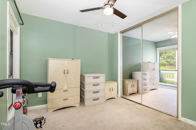 5700 Eagle Pass Cir, Fayetteville, NC 28304 - workout area with carpet flooring and a ceiling fan