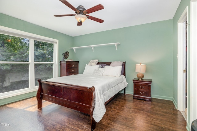 5700 Eagle Pass Cir, Fayetteville, NC 28304 - bedroom featuring wood finished floors and a ceiling fan