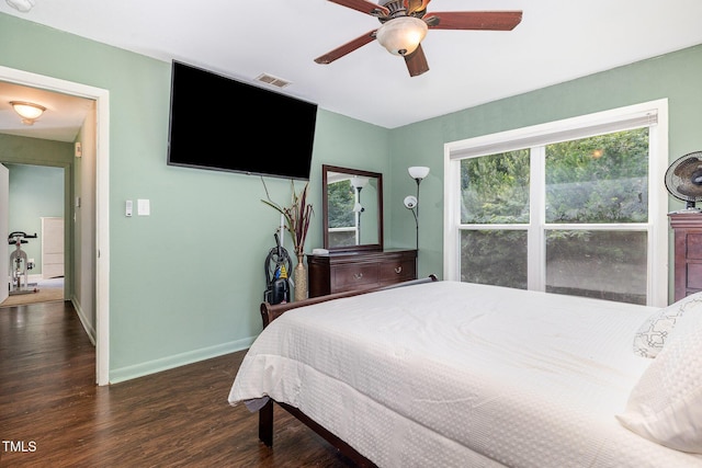 5700 Eagle Pass Cir, Fayetteville, NC 28304 - bedroom featuring wood finished floors and ceiling fan