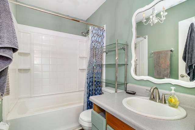 5700 Eagle Pass Cir, Fayetteville, NC 28304 - bathroom featuring shower / bath combo with shower curtain and vanity