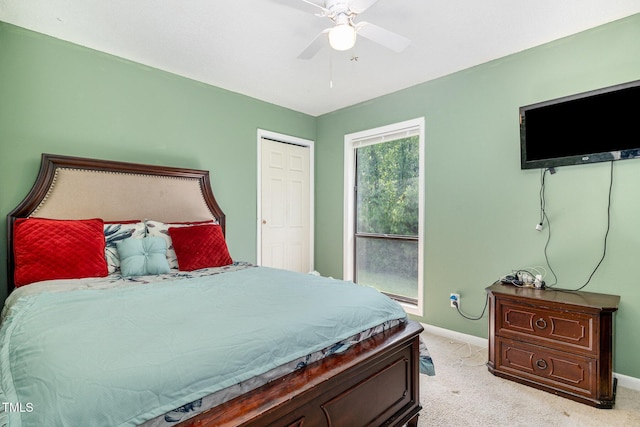 5700 Eagle Pass Cir, Fayetteville, NC 28304 - bedroom with light colored carpet and a ceiling fan