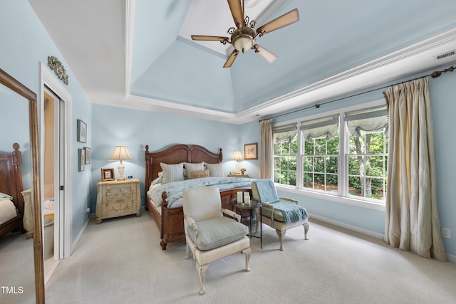 107 Ackworth Ct, Cary, NC 27519 - carpeted bedroom with a raised ceiling and a ceiling fan