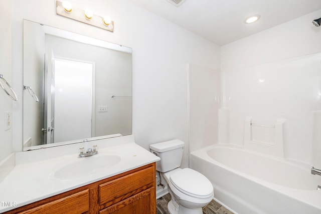 524 Summer Breeze Dr, Durham, NC 27704 - bathroom with vanity, shower / washtub combination, and recessed lighting