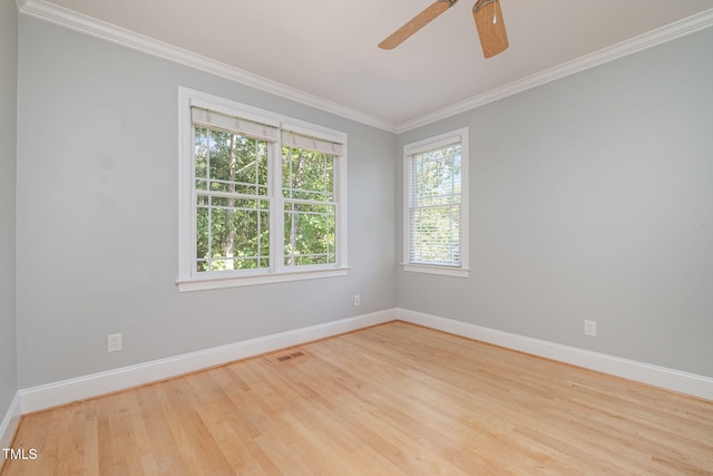 11 Kingswood Ln, Chapel Hill, NC 27517 - spare room featuring ornamental molding, ceiling fan, and wood finished floors